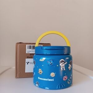 Cocomeiwei Vacuum Insulated Thermos Food Jar Easy Open Outer Space Blue 12oz